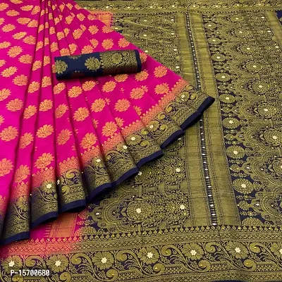 BANARASI SILK SAREE WITH BLOUSE PIECE WITH HEAVY DIAMOND WORK