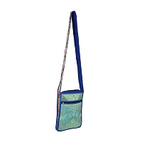 Lalhaveli Women's Elegant Peacock & Elephant Work Design Boho Sling Bag (Blue, 10 X 15 Inches)-thumb1