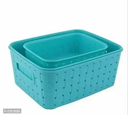 NATURAL LIFE PRODUCTS 3 Pieces Plastic Storage Basket Multipurpose Colorful for Kitchen  Home Organiser Box for Wardrobe Fruits Vegetables Toys Stationary items.