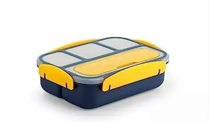LOVITA Lunch Box for Kids Having 4 Section, Leak Proof, Air Tight, BPA Free with Spoon and Fork