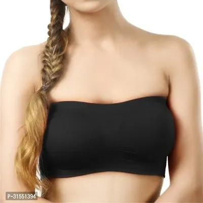 Stylish Black Cotton Blend Solid Bra For Women Pack Of 1-thumb0