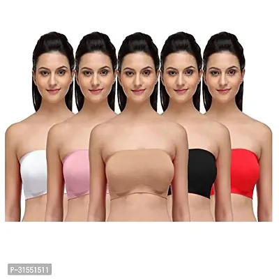 Stylish Multicoloured Cotton Blend Solid Bra For Women Pack Of 6-thumb0