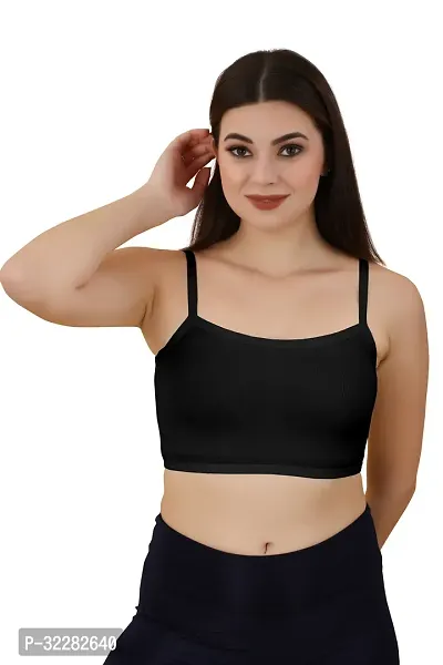 Stylish Black Cotton Blend Solid Bras For Women-thumb0