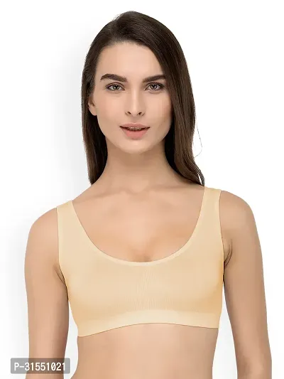 Stylish Beige Cotton Blend Solid Bra For Women Pack Of 1-thumb0