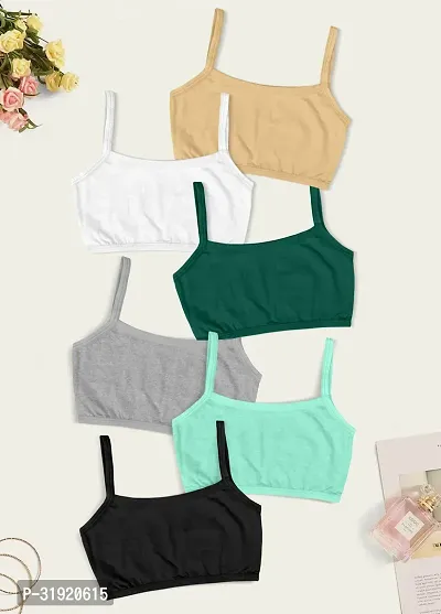 Stylish Multicoloured Cotton Blend Everyday Bra For Women Pack Of 6-thumb0