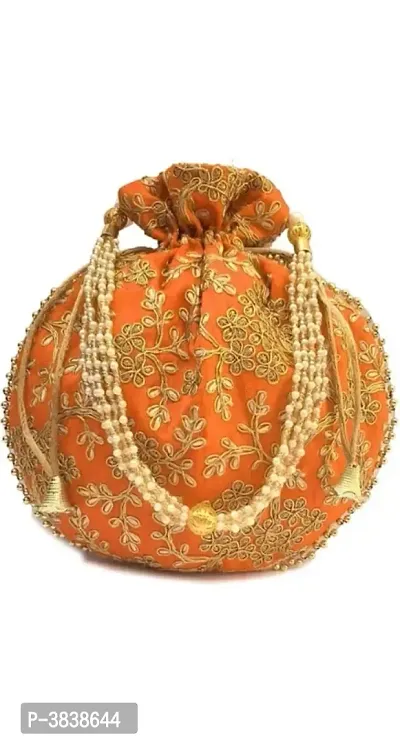 Stylish Silk Rajasthani Embroidered Potli-thumb0