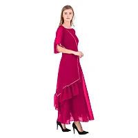 Beelee Typs Women's Georgette Layered  Tiered Kurta-thumb3