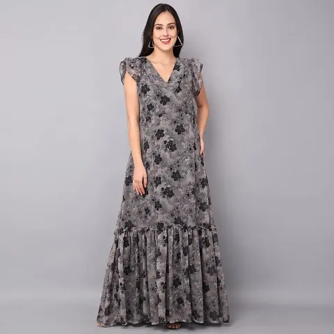 Festive Wear Rayon Printed Ethnic Gown