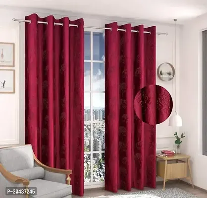 Stylish Polyester Solid Window Curtain Pack of 2-thumb0