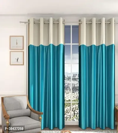 Stylish Polyester Solid Window Curtain Pack of 2