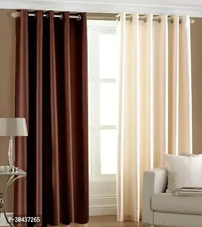 Stylish Polyester Solid Window Curtain Pack of 2-thumb0