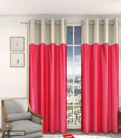 Stylish Polyester Solid Window Curtain Pack of 2