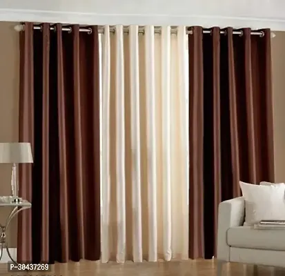 Stylish Polyester Solid Window Curtain Pack of 3-thumb0