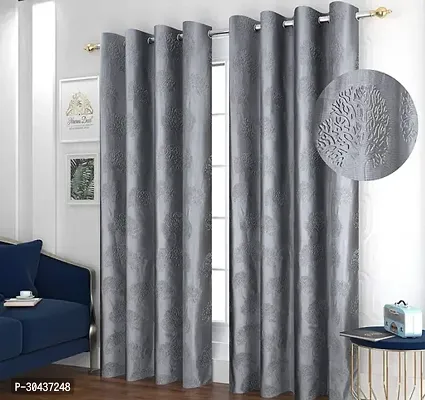 Stylish Polyester Solid Window Curtain Pack of 2-thumb0