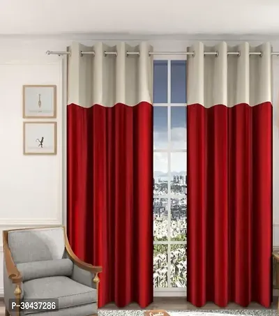 Stylish Polyester Solid Window Curtain Pack of 2