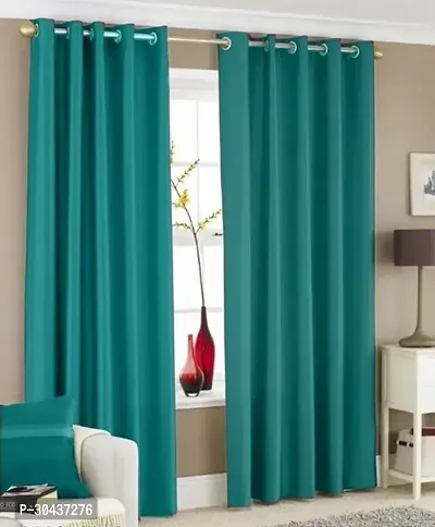 Stylish Polyester Solid Window Curtains Pack of 2-thumb0