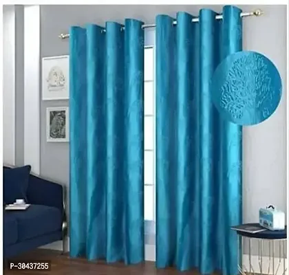 Stylish Polyester Solid Window Curtain Pack of 2