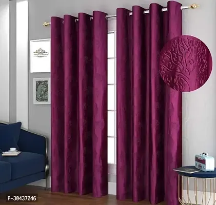 Stylish Polyester Solid Window Curtain Pack of 2