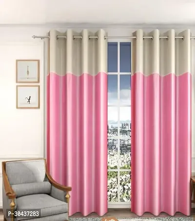 Stylish Polyester Solid Window Curtain Pack of 2