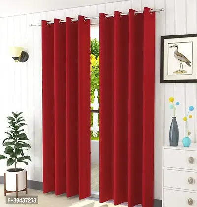 Stylish Polyester Solid Window Curtains Pack of 2