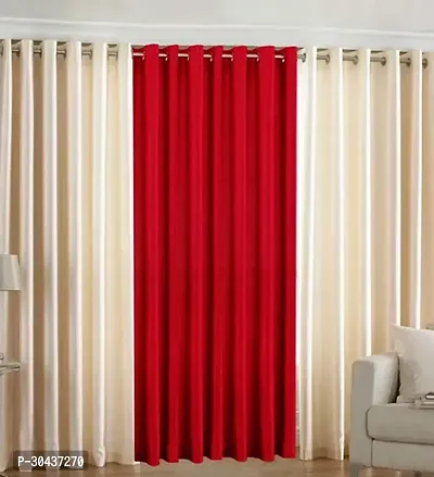 Stylish Polyester Solid Window Curtains Pack of 3-thumb0