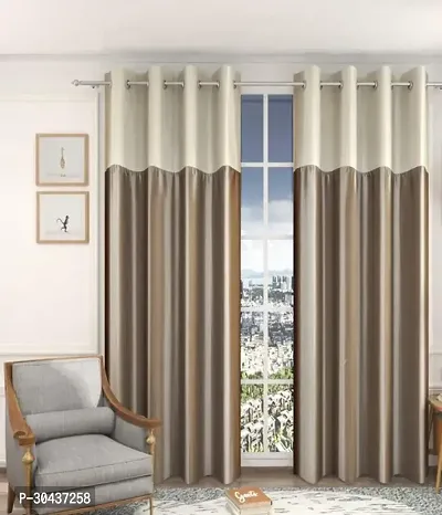 Stylish Polyester Solid Window Curtain Pack of 2