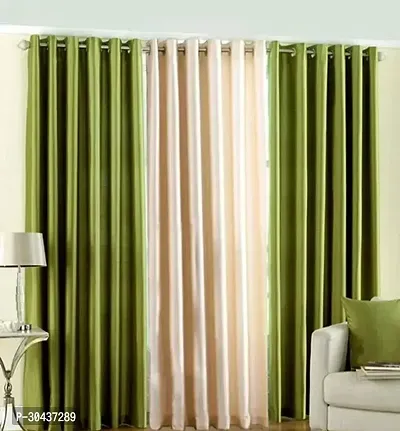 Stylish Polyester Solid Window Curtain Pack of 3-thumb0