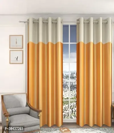 Stylish Polyester Solid Window Curtain Pack of 2