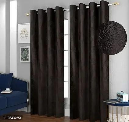 Stylish Polyester Solid Window Curtain Pack of 2-thumb0