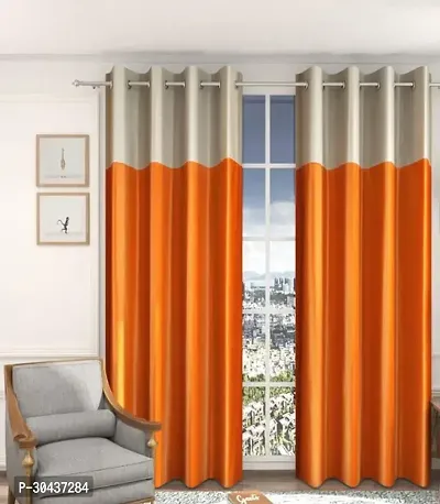 Stylish Polyester Solid Window Curtain Pack of 2