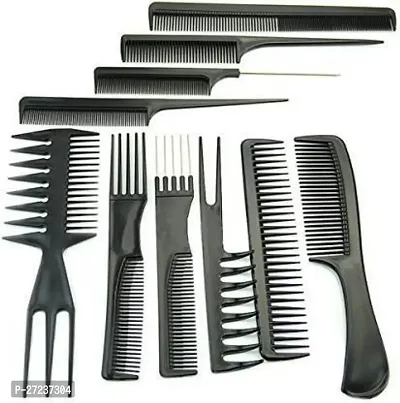 10Pcs Pro Salon Hair Cut Styling Hairdressing Barbers Combs Brush Comb Set, Black (Set of 10)-thumb0