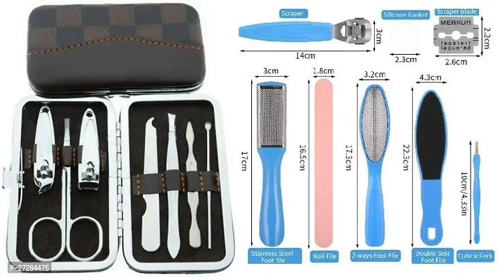 Manicure Set Kit with 7 Tools with Pedicure Foot File Set  Foot Care Tool