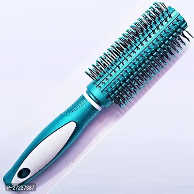 Round Rolling Curling Blue color Comb Hair Brush For Men And Women | pack of 1-thumb0