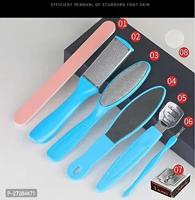 Foot File  Dead Hard Skin Callus Remover  Portable Scraper Pedicure Kit set Tools Foot Care Too   Set of 8