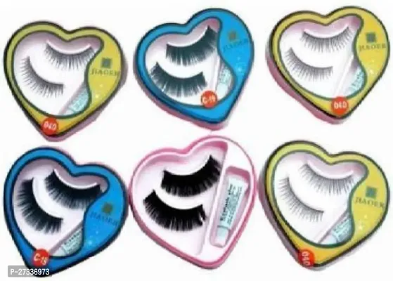 Classic Fake Eyelashes With Glue Pack Of 6 Pair