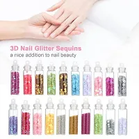 Transparent Artificial Nail 100 Pcs WITH 5 NAIL ART  6 NAIL GLITTER-thumb3