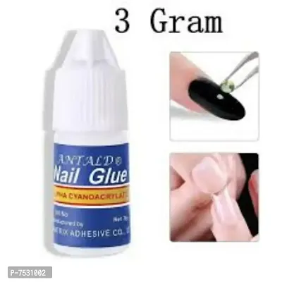 Transparent Artificial Nail 100 Pcs False Style Fake Acrylic Nail Tips With glue TRANSPARENT  (Pack of 100)-thumb3