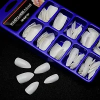 Transparent Artificial Nail 100 Pcs False Style Fake Acrylic Nail Tips With glue TRANSPARENT  (Pack of 100)-thumb3