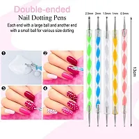 TOP 5Pcs 2 Way Dotting Tools Marbling Tool Nail Art Dotticure Tool Doting Pen Nail Art Tools (Multi)  (WHITE)-thumb1