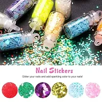 3D Nail Art Sequins Glitter Stickers Powder Manicure Polish Mixed Design Case Set 6 (MULTICOLOR)  (Black)-thumb1