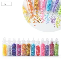 3D Nail Art Sequins Glitter Stickers Powder Manicure Polish Mixed Design Case Set 6 (MULTICOLOR)  (Black)-thumb1