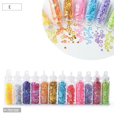 3D Nail Art Sequins Glitter Stickers Powder Manicure Polish Mixed Design Case Set 6 (MULTICOLOR)  (Black)-thumb2