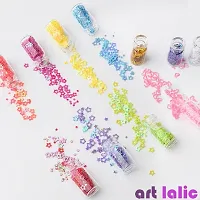 3D Nail Art Sequins Glitter Stickers Powder Manicure Polish Mixed Design Case Set 6 (MULTICOLOR)  (Black)-thumb3