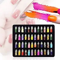 3D Nail Art Sequins Glitter Stickers Powder Manicure Polish Mixed Design Case Set 6 (MULTICOLOR)  (Black)-thumb1