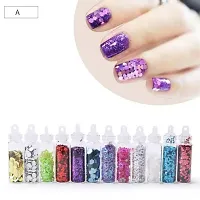 3D Nail Art Sequins Glitter Stickers Powder Manicure Polish Mixed Design Case Set 6 (MULTICOLOR)  (Black)-thumb2