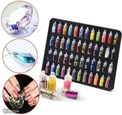 3D Nail Art Sequins Glitter Stickers Powder Manicure Polish Mixed Design Case Set 6 (MULTICOLOR)  (Black)-thumb3