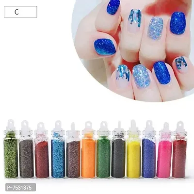 3D Nail Art Sequins Glitter Stickers Powder Manicure Polish Mixed Design Case Set 6 (MULTICOLOR)  (Black)-thumb2
