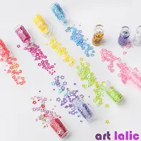 3D Nail Art Sequins Glitter Stickers Powder Manicure Polish Mixed Design Case Set 48 (MULTICOLOR)  (Black)-thumb1