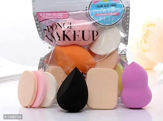 Make Up Sponge Beauty Blender Puff (Color May Vary) - Set of 6 Sponge Blender Foundation Puff Powder Smooth Beauty-thumb0