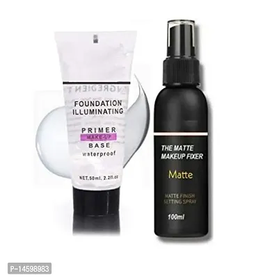Most Beautiful Trending Fixer combo with Primer Foundation Luxury Primer - 150 ml (Transparent)-thumb0